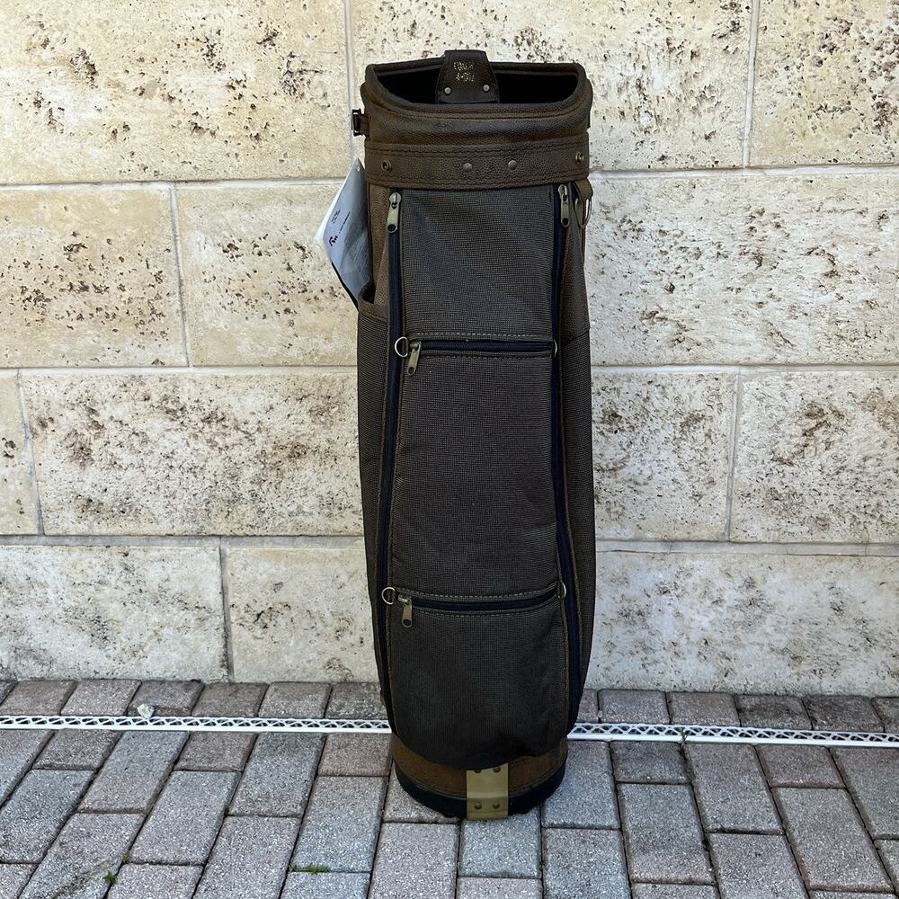 RM CAT Cart 2 Tone Brown 6-Way Golf Cart Bag with Rain Cover Good - Picture 4 of 11